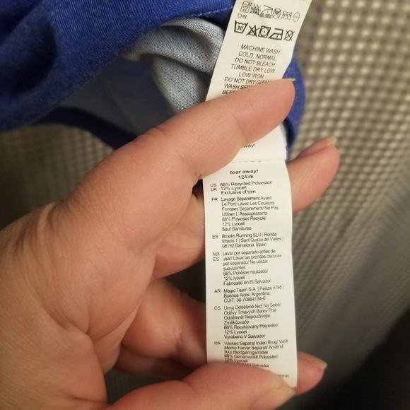 Brooks Patterned Crewneck Running Tank Top Medium - Picture 4 of 5